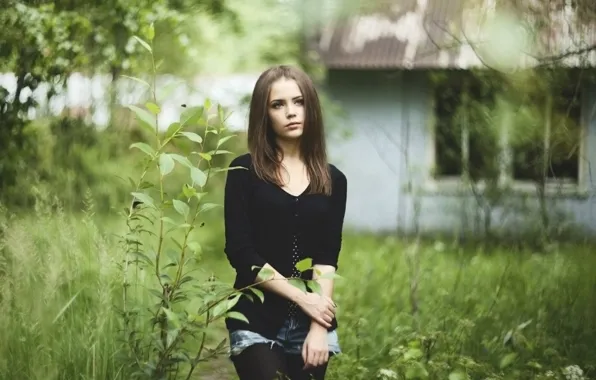 Картинка девушка, природа, размытый фон, Xenia Kokoreva