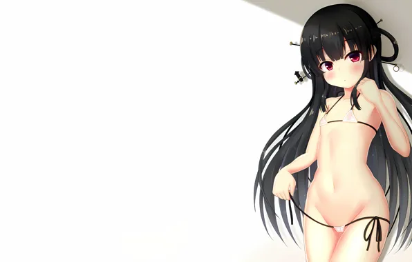 Girl, sexy, cleavage, long hair, boobs, anime, beautiful, red eyes