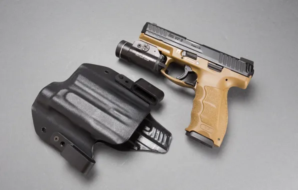 Фон, фонарик, Heckler &ampamp; Koch, самозарядный пистолет, 9 мм, VP9