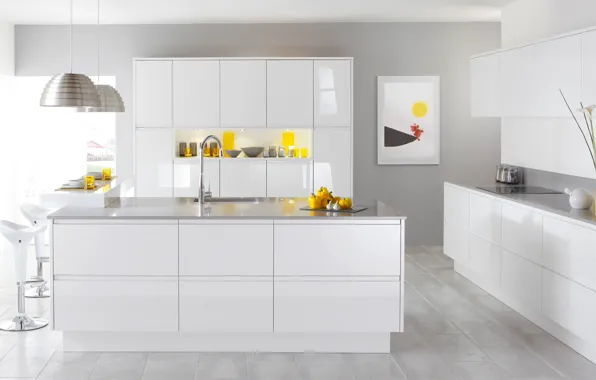 Картинка design, style, interior, white modern kitchen