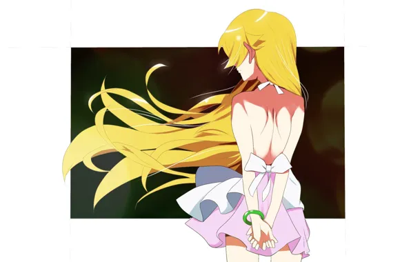 Девушка, Bakemonogatari, Oshino Shinobu, стоит спиной