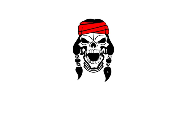 Картинка череп, skull, индеец, апач