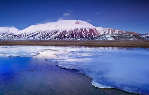 Пейзаж, горы, лёд