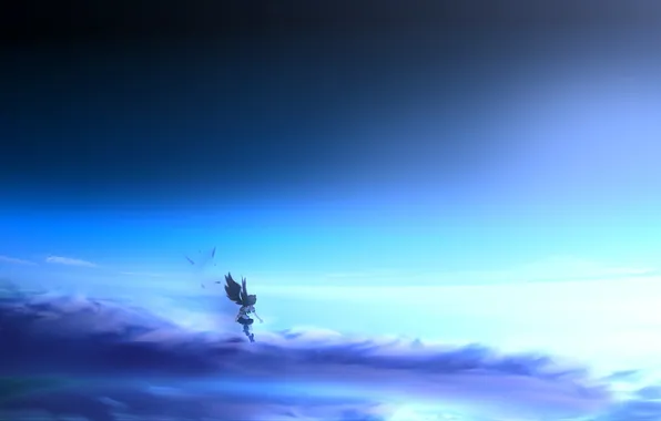 Картинка небо, девушка, облака, аниме, touhou, shameimaru aya