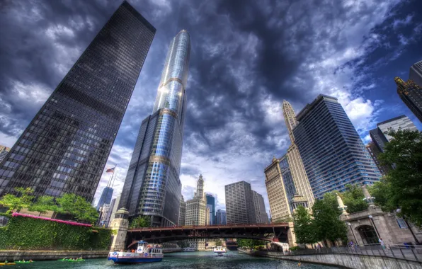 Картинка город, здания, небоскрёбы, Чикаго (США)