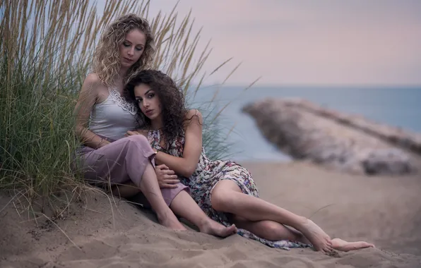 Картинка море, девушка, берег