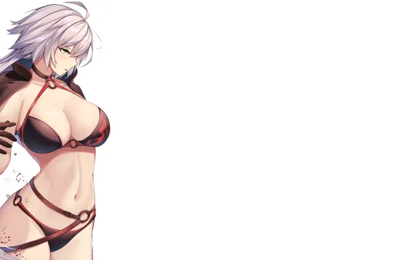 Hot, sexy, boobs, sexy girl, anime, pretty, bikini, white hair