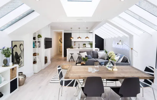Лондон, интерьер, кухня, Великобритания, гостиная, London, столовая, by Banda Property