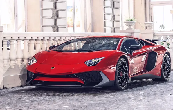 Картинка Lamborghini, Red, SuperVeloce, Street, Aventador, LP750-4