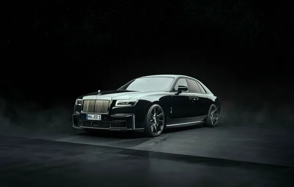 Картинка rolls royce, ghost, dark background, spofec, black badge