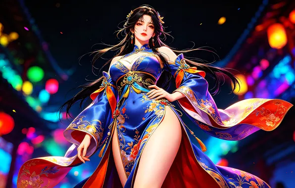 Картинка girl, woman, art, brunette, asian, ai art