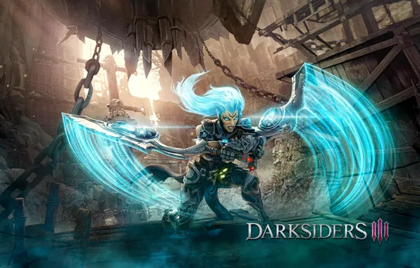 Картинка девушка, оружие, игра, Darksiders III