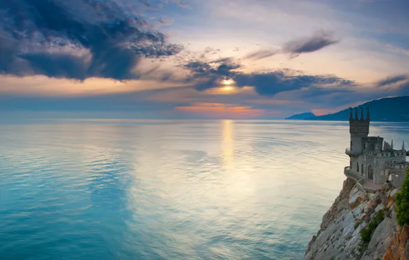 Природа, Море, Город, Скала, Замок, Россия, Пейзаж, Побережье