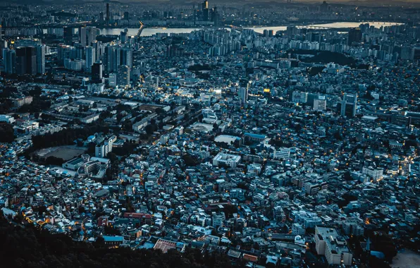 Город, панорама, Сеул