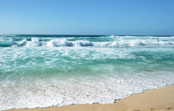 Песок, море, небо, пейзаж, океан