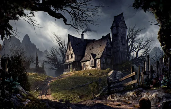 Картинка дом, Halloween, Хеллоуин