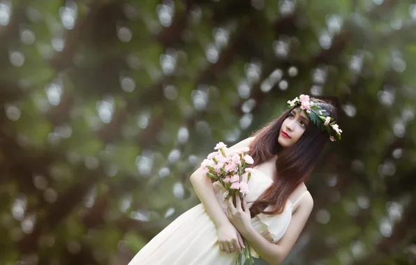 Взгляд, девушка, фон