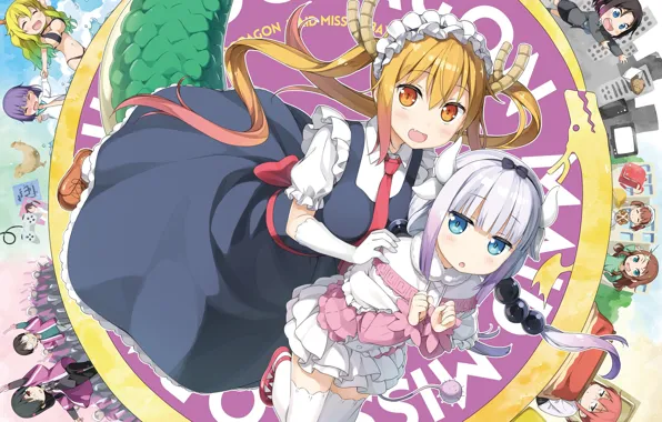 Girl, anime, dragon, japanese, maid, bishojo, seifuku, Miss Kobayashi's Dragon Maid