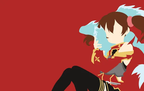 Red, ice, game, minimalism, anime, fairy, pretty, animal