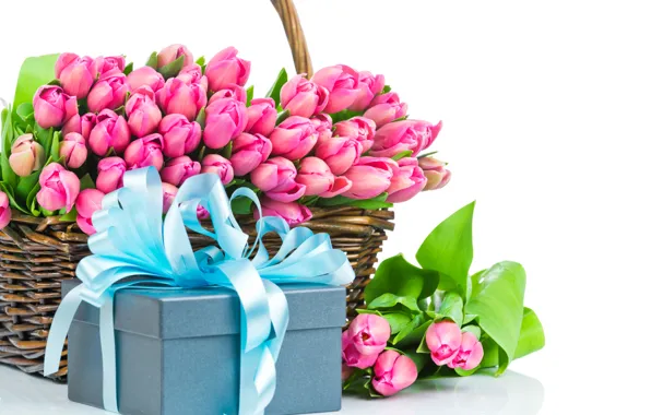 Цветы, тюльпан, букет, розовые тюльпаны