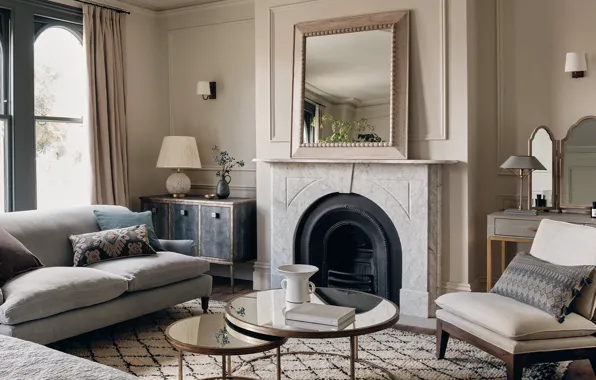 Дизайн, стиль, комната, интерьер, камин, зеркала, гостиная, design for mirror featured
