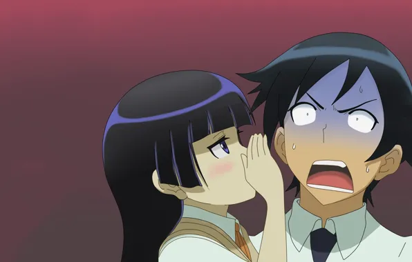 Девушка, аниме, арт, парень, двое, Oreimo