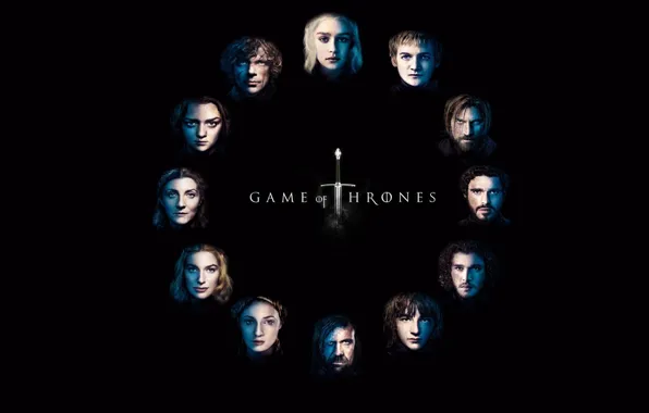 Logo, Series, Game of Thrones, Background, Characters, HBO