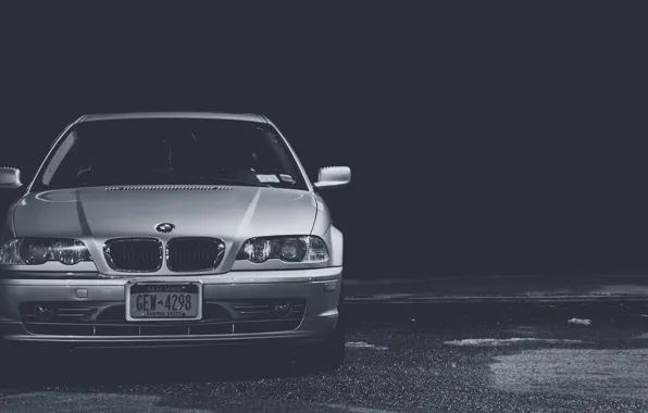 BMW, БМВ, черно-белое, E46