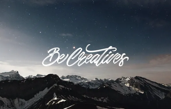 Снег, пейзаж, горы, природа