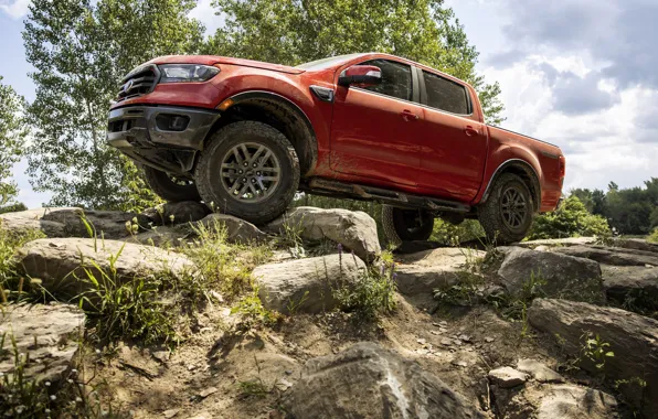 Картинка камни, растительность, Ford, пикап, Ranger, Lariat, Tremor, 2021