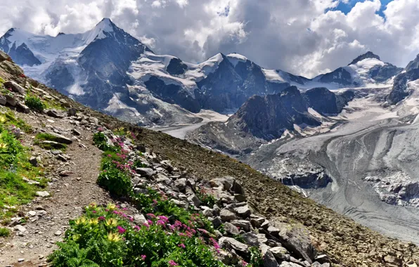 Горы, Швейцария, Альпы, Cabane Grand Mountet