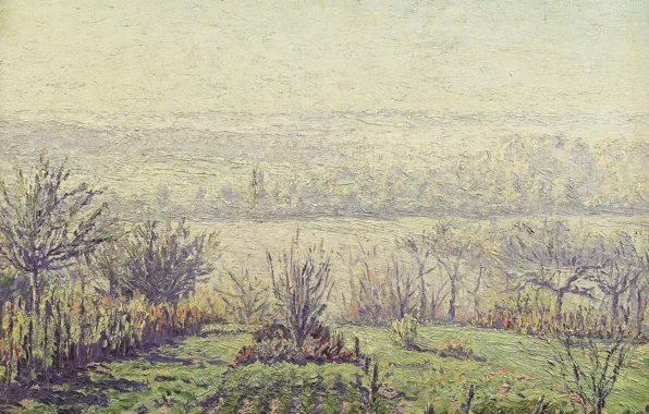 Картина, Gustave Cariot, Гюстав Карио, Пейзаж. Туманное Утро