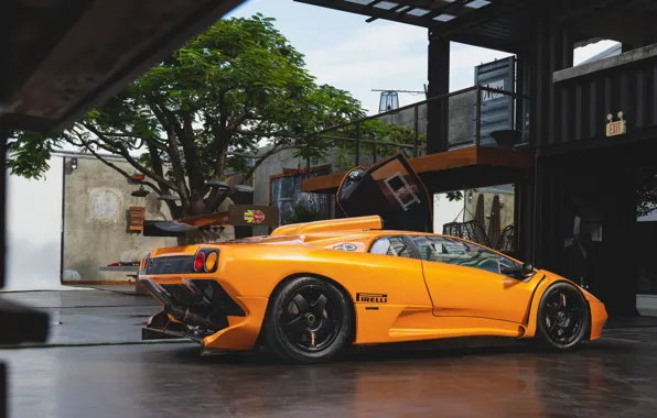 Оранжевый, Lamborghini, суперкар, Diablo, ламборгини, Lamborghini Diablo GT2