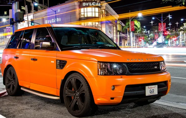 Картинка оранжевый, тюнинг, sport, Land Rover, orange, ленд ровер, matte