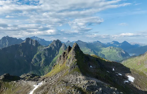 Картинка Горы, Норвегия, Лофотенские острова, Møysalen