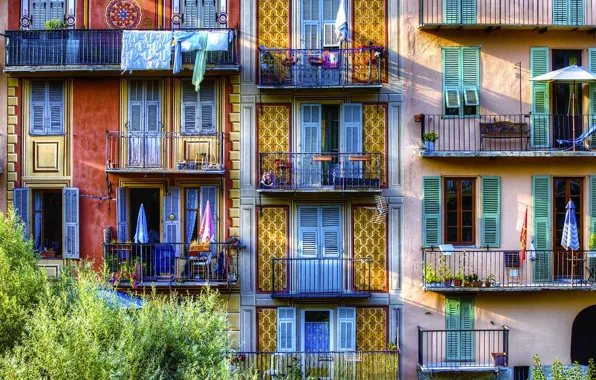 Франция, дома, балкон, фасад, Соспель