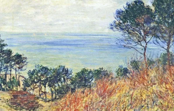 Картинка Клод Моне, картина, Морское Побережье Варанжвиля, пейзаж