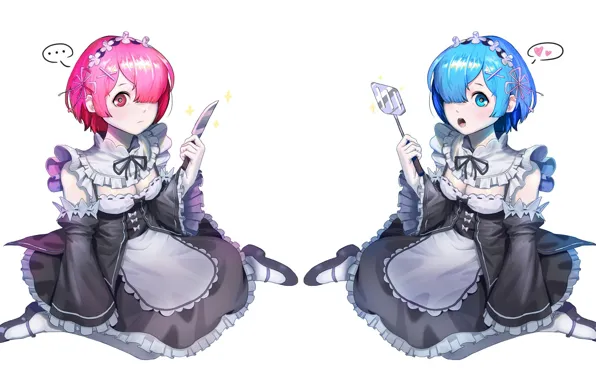 Девочки, Re: Zero kara Hajimeru Isekai Seikatsu, С нуля, Рем, Рам