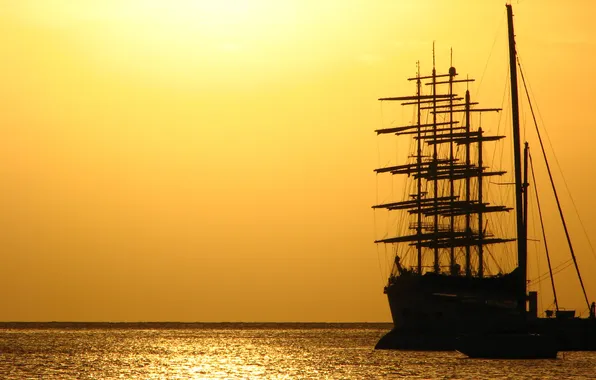 Картинка море, океан, обои, лодка, корабль, парусник, яхта, wallpaper