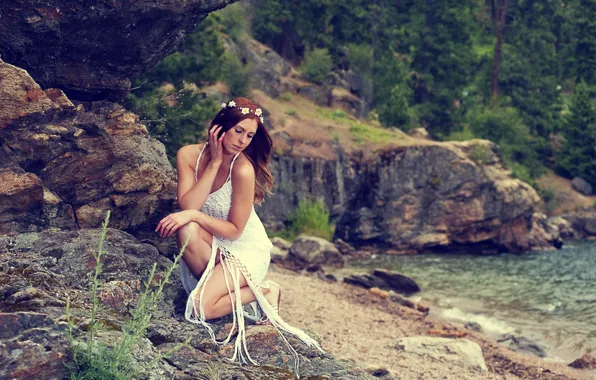 Картинка Girl, Nature, Beautiful, Maiden, Forest