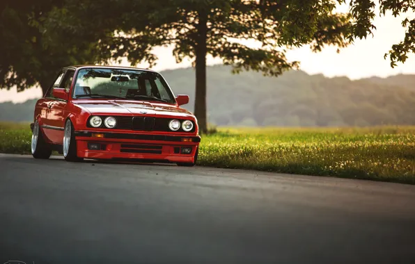 Картинка тюнинг, бмв, BMW, red, красная, tuning, E30