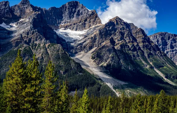 Картинка лес, небо, горы, Канада