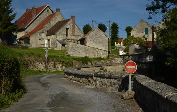 Картинка Франция, Дома, Дорога, Улица, France, Street, Road, Vez