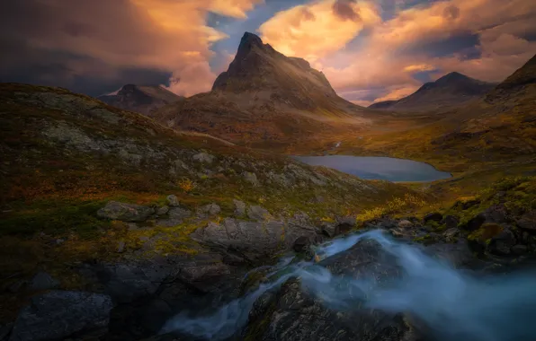 Картинка горы, ручей, Норвегия, Norway, Romsdalen
