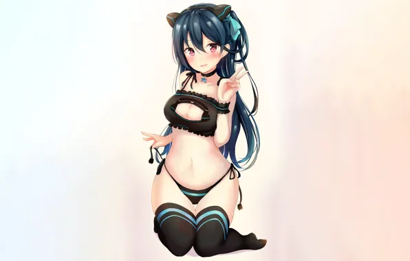 Girl, sexy, cleavage, long hair, boobs, anime, beautiful, pretty