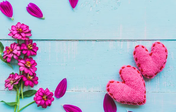Любовь, цветы, сердце, love, wood, pink, flowers, romantic