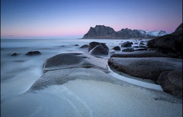 Картинка море, камни, побережье, Норвегия, Norway, Lofoten