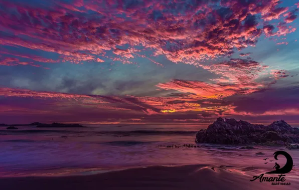 Logo, Beach, Sunset, Paisagem