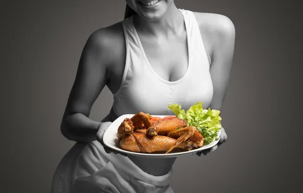 Woman, diet, healthy food