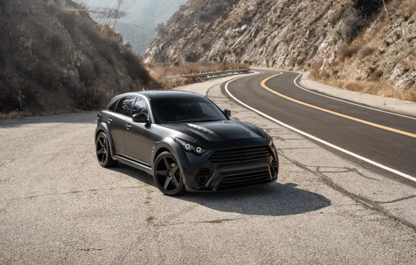 Infiniti, Predator, Black, Road, Sight, Renegade, QX70